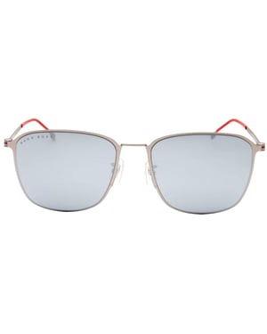 Hugo Boss - Mehrschichtige Linse-Sonnenbrille für Herren, Matt (Ruthenium/Weiß)