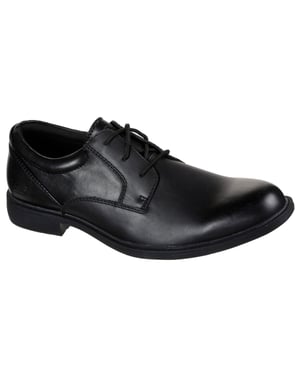Skechers Dreston Rasmiss Leder Herren schwarze Standard Schnürschuhe
