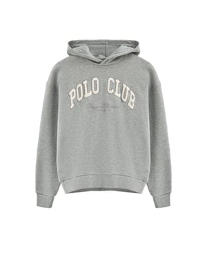 Sweatshirt grau meliert mit Kapuze und Logo Established 2012 Polo Club