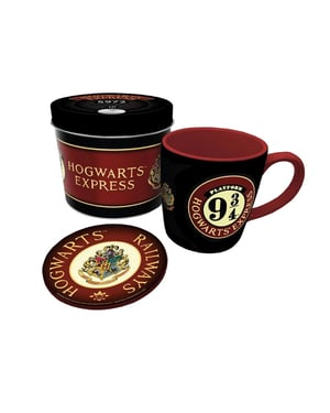 Harry Potter - Geschenk-Set "Platform 9 3/4", Wappen (Rot/Schwarz)