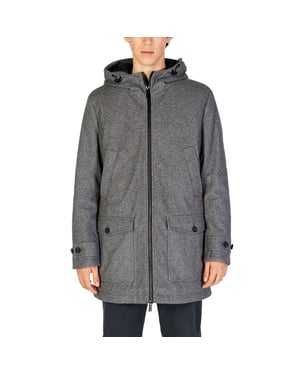 Wollmischung Parka mit Kapuze und Reißverschluss