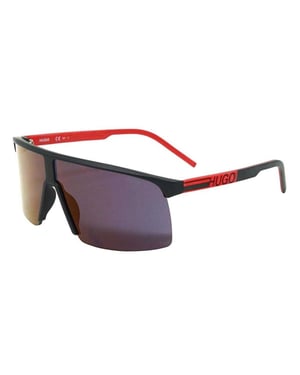 Hugo Boss - Sonnenbrille für Herren, Matt (Schwarz/Rot)