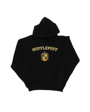 Harry Potter - "Hufflepuff" Kapuzenpullover für Mädchen (Schwarz)