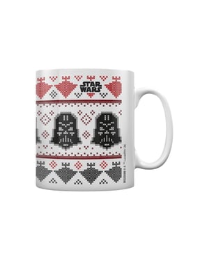Star Wars - Kaffeebecher, weihnachtliches Design (Weiß/Schwarz/Rot)