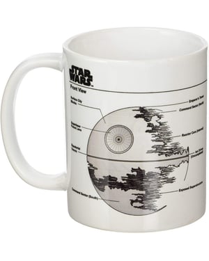 Star Wars - Kaffeebecher "Death Star", Skizze (Weiß/Schwarz/Grau)