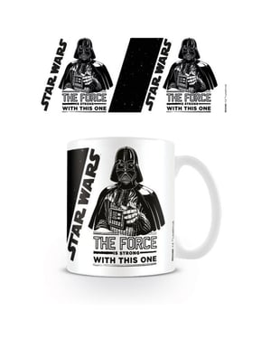 Star Wars - Kaffeebecher "The Force Is Strong" (Weiß/Schwarz)
