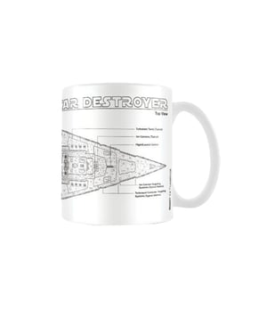 Star Wars - Kaffeebecher "Star Destroyer", Skizze (Weiß/Schwarz)
