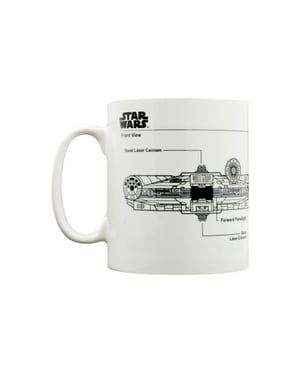 Star Wars - Kaffeebecher "Millennium Falcon", Skizze (Weiß/Schwarz)