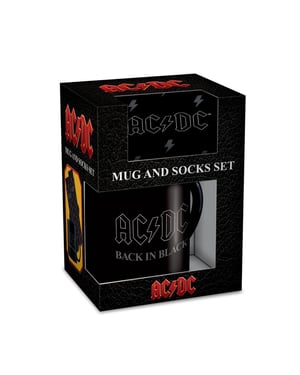 AC/DC - Tasse/Socken-Set "Back In Black" (Schwarz)