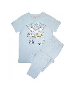 Harry Potter - Schlafanzug mit langer Hose für Mädchen kurzärmlig (Babyblau)