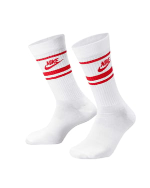 Nike - "Sportswear Essential" Socken für Herren/Damen Unisex, Alltag (3er-Pack) (Weiß/Rot)