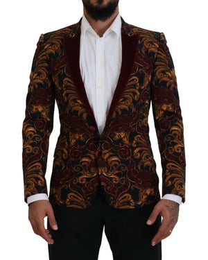 Barocker Druck Samt Blazer Modell Kos2113