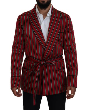 Gestreifter Schalkragen-Blazer