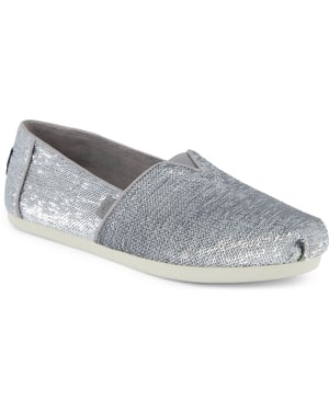 TOMS Alpargata Pailletten Textil Damen Silber Espadrilles