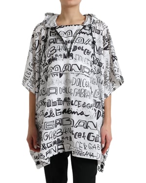 Kapuzenshirt Graffitidruck Poncho Tsh83782
