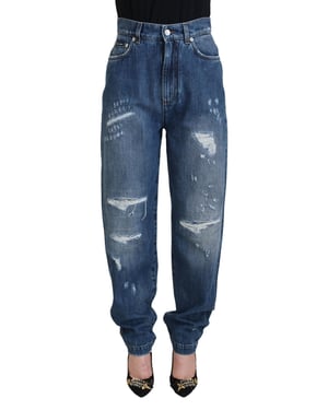 Abgedragte Denim-Jeans mit Rissen