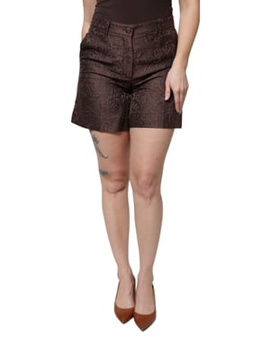 Blumiger Brokat-Shorts