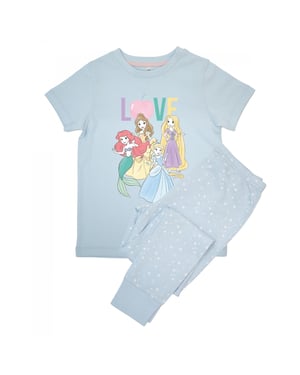 Disney - "Love" Schlafanzug mit langer Hose AOP für Mädchen kurzärmlig (Babyblau)