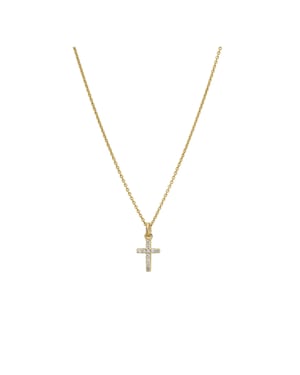 Lyomi Anhänger 585/- Gelbgold Kreuz 11 synth. Diam. 0,09ct.