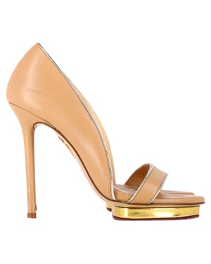 Charlotte Olympia Christine Zehensandalen aus beigem Leder