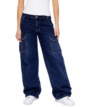 Enzo | Damen Cargo Baggy Jeans