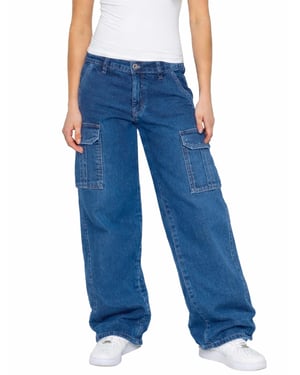 Enzo | Damen Cargo Baggy Jeans