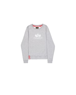 Alpha Industries New Basic Sweatshirt mit großem Logo für Damen - Grau