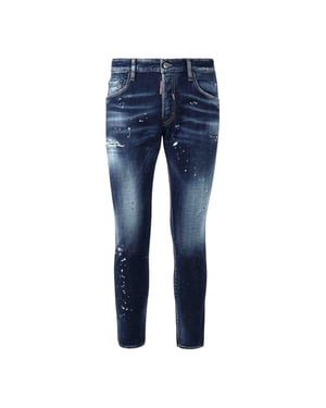 Dsquared2 Medium Easy Wash Skater Jeans In Marineblau
