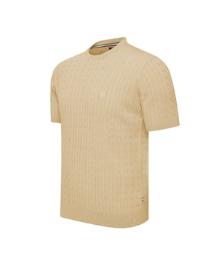 Cappuccino Italia Loreto Cable Knit Tee Beige