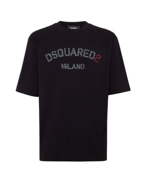 Dsquared2 Milano Logo Schwarzes T-shirt