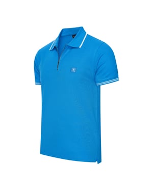 Cappuccino Italia Polo Zip Polo Torino Blau