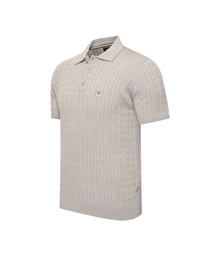 Cappuccino Italia Caorle Cable Knit Polo Grau