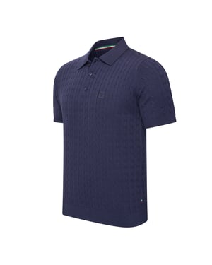 Cappuccino Italia Caorle Cable Knit Polo Blau