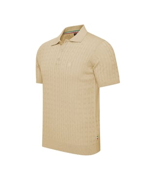 Cappuccino Italia Caorle Cable Knit Polo Schwarz