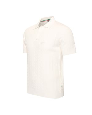 Cappuccino Italia Caorle Cable Knit Polo Weiss