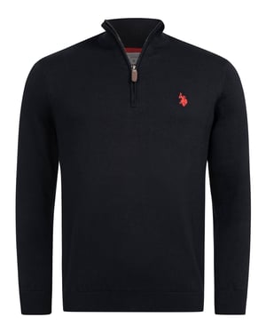 U.S. POLO ASSN. Herren Half-Zip Strickpullover USKnooxx aus Baumwollmix