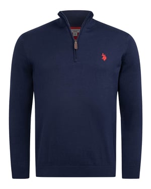 U.S. POLO ASSN. Herren Half-Zip Strickpullover USKnooxx aus Baumwollmix