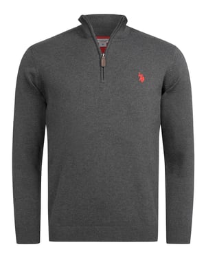 U.S. POLO ASSN. Herren Half-Zip Strickpullover USKnooxx aus Baumwollmix