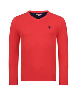 U.S. POLO ASSN. Herren V-Neck Pullover Classic Fit aus Baumwollmix