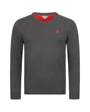 U.S. POLO ASSN. Herren V-Neck Pullover Classic Fit aus Baumwollmix