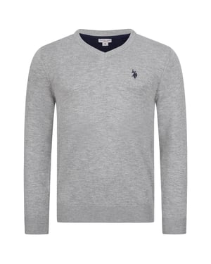 U.S. POLO ASSN. Herren V-Neck Pullover Classic Fit aus Baumwollmix