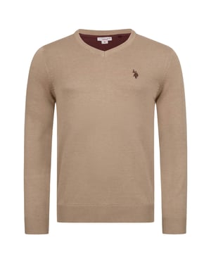 U.S. POLO ASSN. Herren V-Neck Pullover Classic Fit aus Baumwollmix