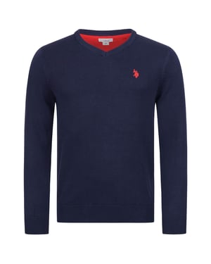 U.S. POLO ASSN. Herren V-Neck Pullover Classic Fit aus Baumwollmix