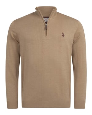 U.S. POLO ASSN. Herren Half-Zip Strickpullover USKnooxx aus Baumwollmix