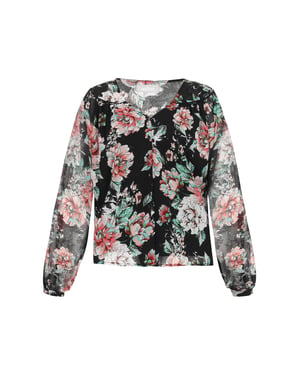 usha Bluse Frauen schwarz mehrfarbig