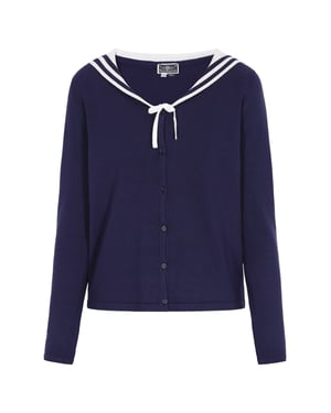 Dreimaster Strickjacke Frauen marineblau cremeweiß