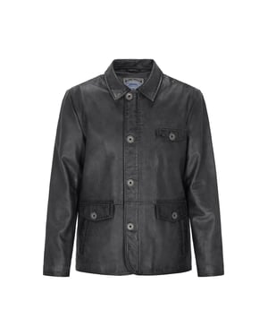 Dreimaster Lederjacke Männer grau