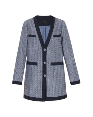 Dreimaster Mantel Mantel Damen Marine Glitzer