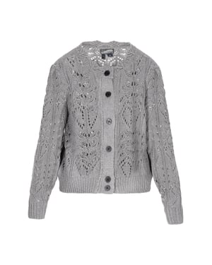 Dreimaster Strickjacke Frauen Graumelange