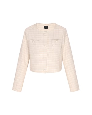 Dreimaster Blazer Frauen hellbeige Glitzer